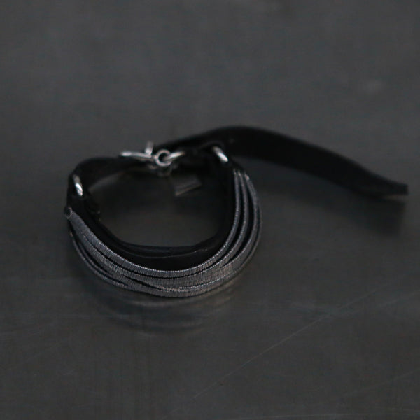 GOTI 24 Autumn and Winter 925 Silver Kangaroo Leather/Horse Leather Bracelet Italy GT-BR130-0